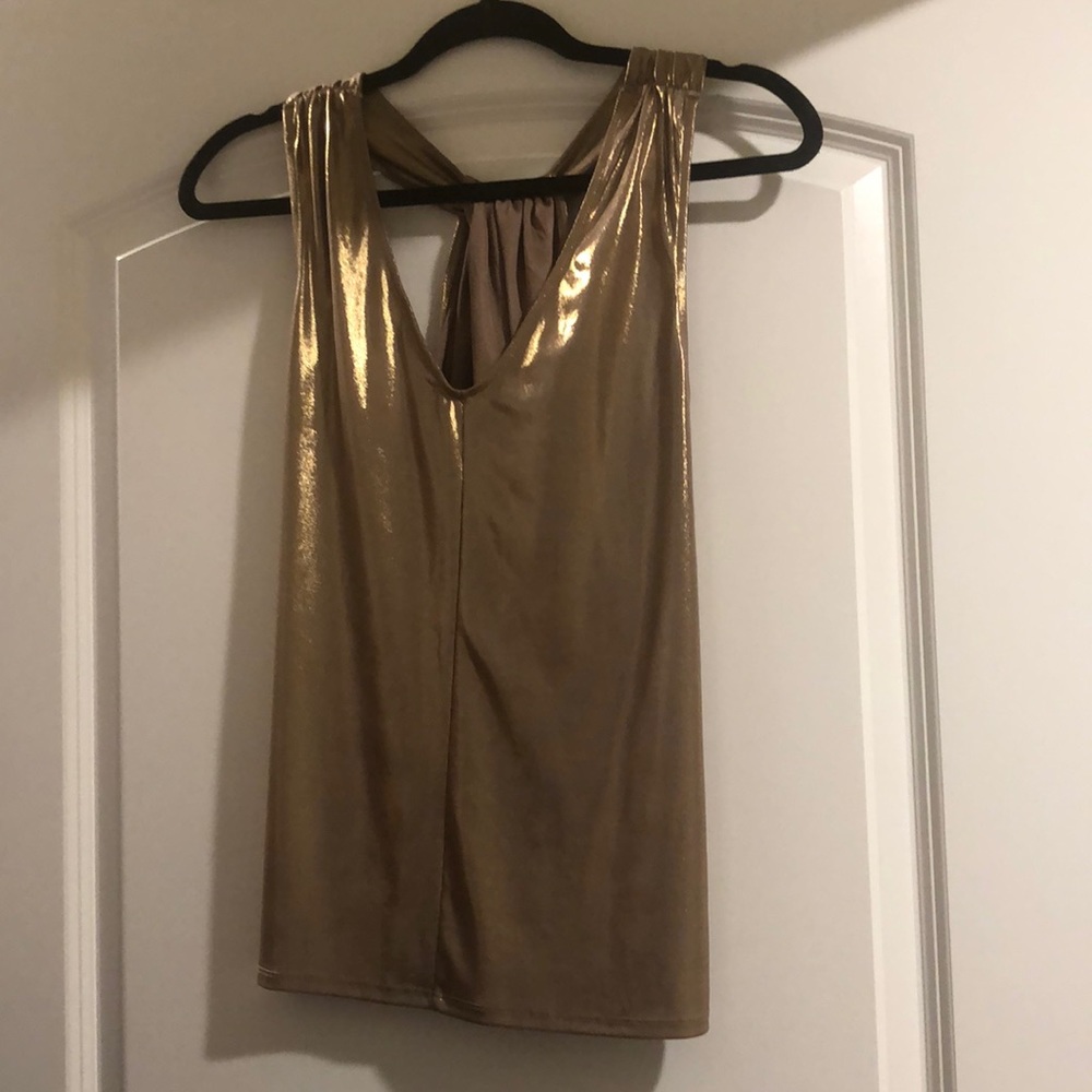 New York and Company gold dressy tank, never worn